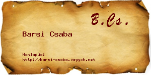 Barsi Csaba névjegykártya